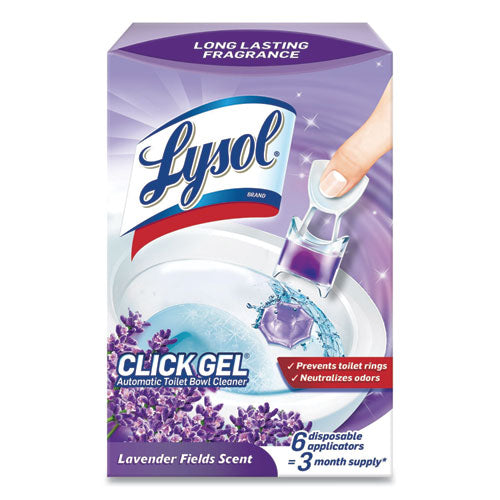 LYSOL® Brand wholesale. Lysol Click Gel Automatic Toilet Bowl Cleaner, Lavender Fields, 6-box, 4 Boxes-carton. HSD Wholesale: Janitorial Supplies, Breakroom Supplies, Office Supplies.
