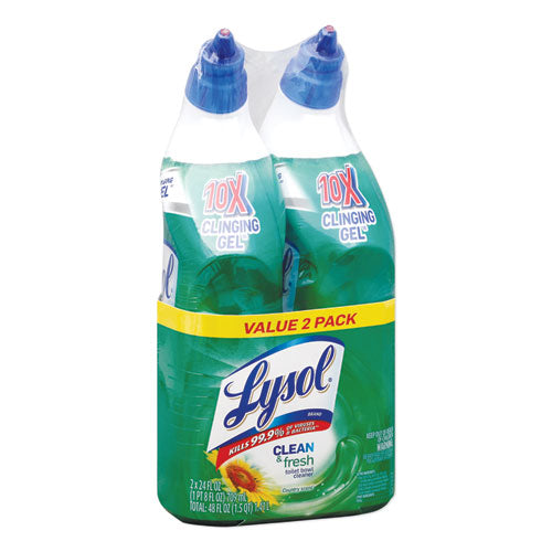 LYSOL® Brand wholesale. Lysol Clean And Fresh Toilet Bowl Cleaner Cling Gel, Country Scent, 24 Oz, 2-pack, 4 Packs-carton. HSD Wholesale: Janitorial Supplies, Breakroom Supplies, Office Supplies.