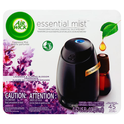 Air Wick® wholesale. Essential Mist Starter Kit, Lavender And Almond Blossom, 0.67 Oz, 4-carton. HSD Wholesale: Janitorial Supplies, Breakroom Supplies, Office Supplies.