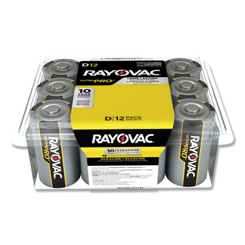 Rayovac® wholesale. RAYOVAC Ultra Pro Alkaline D Batteries, 12-pack. HSD Wholesale: Janitorial Supplies, Breakroom Supplies, Office Supplies.