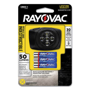 Rayovac® wholesale. RAYOVAC Virtually Indestructible Led Headlight, 3 Aaa Batteries (included), 30 M Projection, Black. HSD Wholesale: Janitorial Supplies, Breakroom Supplies, Office Supplies.