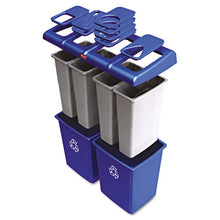Load image into Gallery viewer, Rubbermaid® Commercial wholesale. Rubbermaid® Glutton Recycling Station, Four-stream, 92 Gal, Blue. HSD Wholesale: Janitorial Supplies, Breakroom Supplies, Office Supplies.