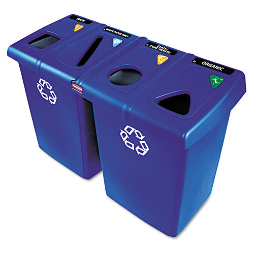 Rubbermaid® Commercial wholesale. Rubbermaid® Glutton Recycling Station, Four-stream, 92 Gal, Blue. HSD Wholesale: Janitorial Supplies, Breakroom Supplies, Office Supplies.