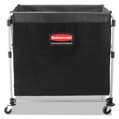 Rubbermaid® Commercial wholesale. Rubbermaid® Collapsible X-cart, Steel, Eight Bushel Cart, 24.1w X 35.7d X 34h, Black-silver. HSD Wholesale: Janitorial Supplies, Breakroom Supplies, Office Supplies.