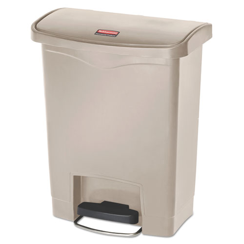 Rubbermaid® Commercial wholesale. Rubbermaid® Slim Jim Resin Step-on Container, Front Step Style, 8 Gal, Beige. HSD Wholesale: Janitorial Supplies, Breakroom Supplies, Office Supplies.