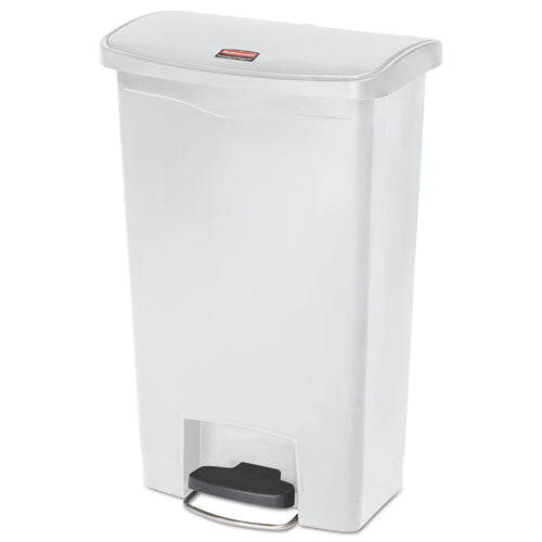 Rubbermaid® Commercial wholesale. Rubbermaid® Slim Jim Resin Step-on Container, Front Step Style, 13 Gal, White. HSD Wholesale: Janitorial Supplies, Breakroom Supplies, Office Supplies.