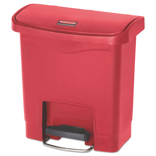 Rubbermaid® Commercial wholesale. Rubbermaid® Slim Jim Resin Step-on Container, Front Step Style, 4 Gal, Red. HSD Wholesale: Janitorial Supplies, Breakroom Supplies, Office Supplies.