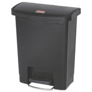 Rubbermaid® Commercial wholesale. Rubbermaid® Slim Jim Resin Step-on Container, Front Step Style, 8 Gal, Black. HSD Wholesale: Janitorial Supplies, Breakroom Supplies, Office Supplies.