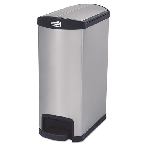 Rubbermaid® Commercial wholesale. Rubbermaid® Slim Jim Stainless Steel Step-on Container, End Step Style, 13 Gal, Black. HSD Wholesale: Janitorial Supplies, Breakroom Supplies, Office Supplies.