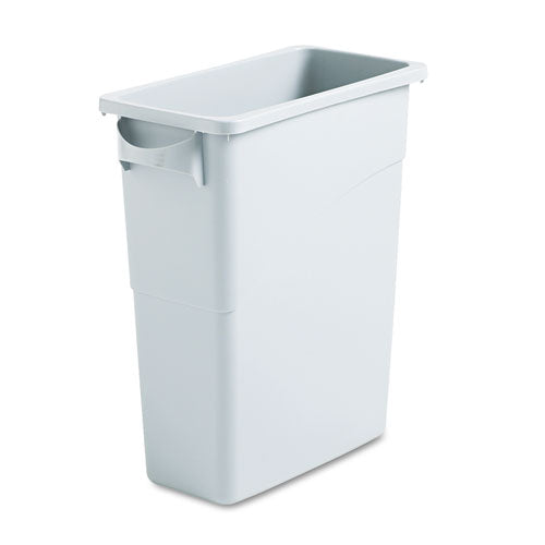 Rubbermaid® Commercial wholesale. Rubbermaid® Slim Jim Waste Container With Handles, Rectangular, Plastic, 15.9 Gal, Light Gray. HSD Wholesale: Janitorial Supplies, Breakroom Supplies, Office Supplies.