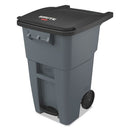Rubbermaid® Commercial wholesale. Rubbermaid® Brute Step-on Rollouts, Square, 50 Gal, Gray. HSD Wholesale: Janitorial Supplies, Breakroom Supplies, Office Supplies.