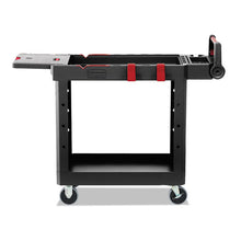 Load image into Gallery viewer, Rubbermaid® Commercial wholesale. Rubbermaid® Heavy Duty Adaptable Utility Cart, 2 Shelves, 17.8w X 46.2d X 36h, Black. HSD Wholesale: Janitorial Supplies, Breakroom Supplies, Office Supplies.