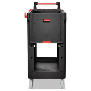 Rubbermaid® Commercial wholesale. Rubbermaid® Heavy Duty Adaptable Utility Cart, 2 Shelves, 17.8w X 46.2d X 36h, Black. HSD Wholesale: Janitorial Supplies, Breakroom Supplies, Office Supplies.