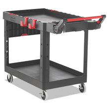 Load image into Gallery viewer, Rubbermaid® Commercial wholesale. Rubbermaid® Heavy Duty Adaptable Utility Cart, 2 Shelves, 25.2w X 51.5d X 36h, Black. HSD Wholesale: Janitorial Supplies, Breakroom Supplies, Office Supplies.