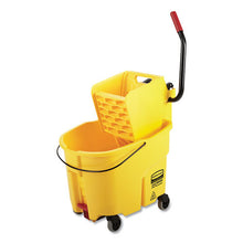 Load image into Gallery viewer, Rubbermaid® Commercial wholesale. Rubbermaid® Wavebrake 2.0 Bucket-wringer Combos, 8.75 Gal, Side Press With Drain, Yellow. HSD Wholesale: Janitorial Supplies, Breakroom Supplies, Office Supplies.