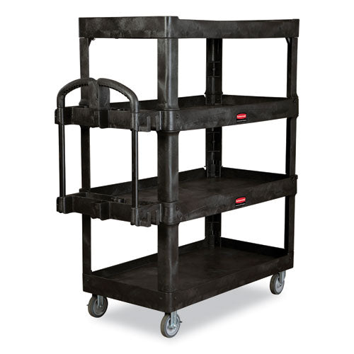 Rubbermaid® Commercial wholesale. Rubbermaid® 4-shelf Heavy-duty Ergo Utility Cart, 700 Lb Capacity, 24.35 X 54.1 X 62.4, Black. HSD Wholesale: Janitorial Supplies, Breakroom Supplies, Office Supplies.