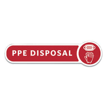 Load image into Gallery viewer, Rubbermaid® Commercial wholesale. Rubbermaid® Medical Decal, Ppe Disposal, 10 X 2.5, Red. HSD Wholesale: Janitorial Supplies, Breakroom Supplies, Office Supplies.