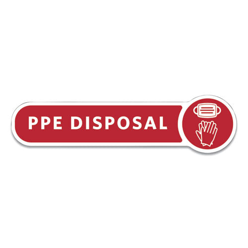Rubbermaid® Commercial wholesale. Rubbermaid® Medical Decal, Ppe Disposal, 10 X 2.5, Red. HSD Wholesale: Janitorial Supplies, Breakroom Supplies, Office Supplies.