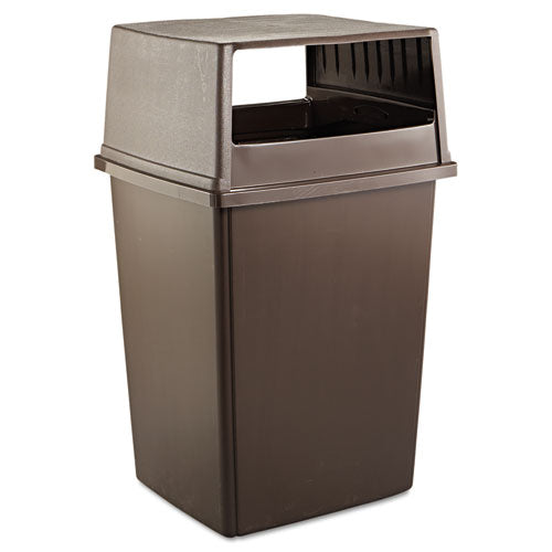 Rubbermaid® Commercial wholesale. Rubbermaid® Glutton Receptacle, Hooded Top Without Door, Rectangular, 23w X 26.63d X 13h, Brown. HSD Wholesale: Janitorial Supplies, Breakroom Supplies, Office Supplies.