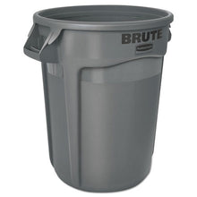 Load image into Gallery viewer, Rubbermaid® Commercial wholesale. Rubbermaid® Round Brute Container, Plastic, 32 Gal, Gray. HSD Wholesale: Janitorial Supplies, Breakroom Supplies, Office Supplies.