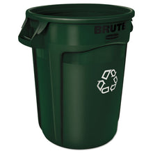 Load image into Gallery viewer, Rubbermaid® Commercial wholesale. Rubbermaid® Round Brute Container, Plastic, 32 Gal, Dark Green. HSD Wholesale: Janitorial Supplies, Breakroom Supplies, Office Supplies.