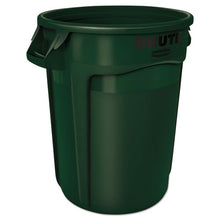 Load image into Gallery viewer, Rubbermaid® Commercial wholesale. Rubbermaid® Round Brute Container, Plastic, 32 Gal, Dark Green. HSD Wholesale: Janitorial Supplies, Breakroom Supplies, Office Supplies.