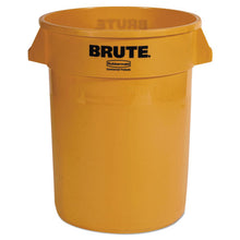 Load image into Gallery viewer, Rubbermaid® Commercial wholesale. Rubbermaid® Round Brute Container, Plastic, 32 Gal, Yellow. HSD Wholesale: Janitorial Supplies, Breakroom Supplies, Office Supplies.