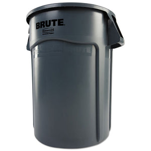 Rubbermaid® Commercial wholesale. Rubbermaid® Brute Vented Trash Receptacle, Round, 44 Gal, Gray. HSD Wholesale: Janitorial Supplies, Breakroom Supplies, Office Supplies.