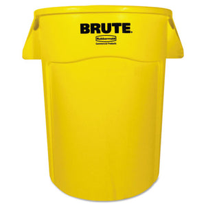 Rubbermaid® Commercial wholesale. Rubbermaid® Brute Vented Trash Receptacle, Round, 44 Gal, Yellow. HSD Wholesale: Janitorial Supplies, Breakroom Supplies, Office Supplies.