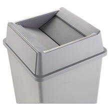 Load image into Gallery viewer, Rubbermaid® Commercial wholesale. Rubbermaid® Untouchable Square Swing Top Lid, Plastic, 20.13w X 20.13d X 6.25h, Gray. HSD Wholesale: Janitorial Supplies, Breakroom Supplies, Office Supplies.