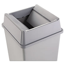 Load image into Gallery viewer, Rubbermaid® Commercial wholesale. Rubbermaid® Untouchable Square Swing Top Lid, Plastic, 20.13w X 20.13d X 6.25h, Gray. HSD Wholesale: Janitorial Supplies, Breakroom Supplies, Office Supplies.