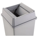 Rubbermaid® Commercial wholesale. Rubbermaid® Untouchable Square Swing Top Lid, Plastic, 20.13w X 20.13d X 6.25h, Gray. HSD Wholesale: Janitorial Supplies, Breakroom Supplies, Office Supplies.