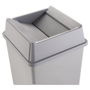 Rubbermaid® Commercial wholesale. Rubbermaid® Untouchable Square Swing Top Lid, Plastic, 20.13w X 20.13d X 6.25h, Gray. HSD Wholesale: Janitorial Supplies, Breakroom Supplies, Office Supplies.