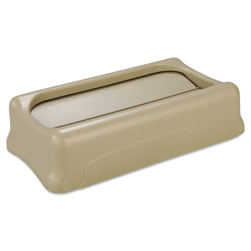 Rubbermaid® Commercial wholesale. Rubbermaid® Slim Jim Swing Lid, 11.38w X 20.5d X 5h, Beige. HSD Wholesale: Janitorial Supplies, Breakroom Supplies, Office Supplies.