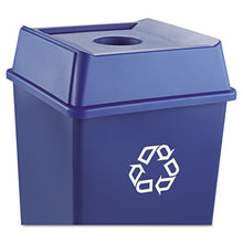 Load image into Gallery viewer, Rubbermaid® Commercial wholesale. Rubbermaid® Untouchable Bottle And Can Recycling Top, Square, 20.13w X 20.13d X 6.25h, Blue. HSD Wholesale: Janitorial Supplies, Breakroom Supplies, Office Supplies.