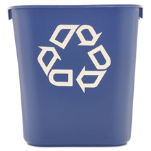 Load image into Gallery viewer, Rubbermaid® Commercial wholesale. Rubbermaid® Small Deskside Recycling Container, Rectangular, Plastic, 13.63 Qt, Blue. HSD Wholesale: Janitorial Supplies, Breakroom Supplies, Office Supplies.