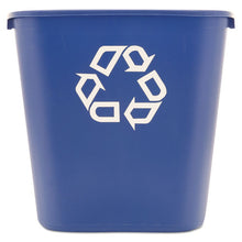 Load image into Gallery viewer, Rubbermaid® Commercial wholesale. Rubbermaid® Medium Deskside Recycling Container, Rectangular, Plastic, 28.13 Qt, Blue. HSD Wholesale: Janitorial Supplies, Breakroom Supplies, Office Supplies.