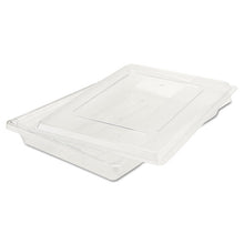 Load image into Gallery viewer, Rubbermaid® Commercial wholesale. Rubbermaid® Food-tote Boxes, 5 Gal, 26 X 18 X 3.5, Clear. HSD Wholesale: Janitorial Supplies, Breakroom Supplies, Office Supplies.