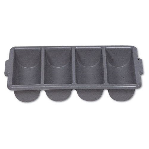 Rubbermaid® Commercial wholesale. Rubbermaid® Cutlery Bin, 4 Compartments, Plastic, 11.5 X 21.25 X 3.75, Gray. HSD Wholesale: Janitorial Supplies, Breakroom Supplies, Office Supplies.