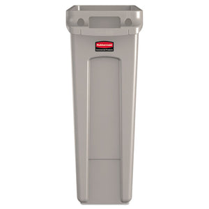 Rubbermaid® Commercial wholesale. Rubbermaid® Slim Jim Receptacle With Venting Channels, Rectangular, Plastic, 23 Gal, Beige. HSD Wholesale: Janitorial Supplies, Breakroom Supplies, Office Supplies.