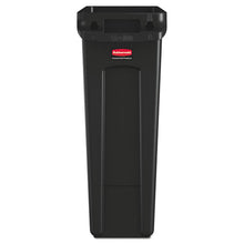 Load image into Gallery viewer, Rubbermaid® Commercial wholesale. Rubbermaid® Slim Jim Receptacle With Venting Channels, Rectangular, Plastic, 23 Gal, Black. HSD Wholesale: Janitorial Supplies, Breakroom Supplies, Office Supplies.