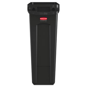 Rubbermaid® Commercial wholesale. Rubbermaid® Slim Jim Receptacle With Venting Channels, Rectangular, Plastic, 23 Gal, Black. HSD Wholesale: Janitorial Supplies, Breakroom Supplies, Office Supplies.