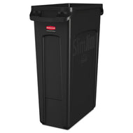 Rubbermaid® Commercial wholesale. Rubbermaid® Slim Jim Receptacle With Venting Channels, Rectangular, Plastic, 23 Gal, Black. HSD Wholesale: Janitorial Supplies, Breakroom Supplies, Office Supplies.