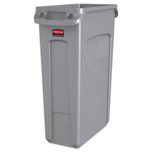 Load image into Gallery viewer, Rubbermaid® Commercial wholesale. Rubbermaid® Slim Jim Receptacle With Venting Channels, Rectangular, Plastic, 23 Gal, Gray. HSD Wholesale: Janitorial Supplies, Breakroom Supplies, Office Supplies.