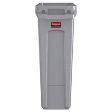 Load image into Gallery viewer, Rubbermaid® Commercial wholesale. Rubbermaid® Slim Jim Receptacle With Venting Channels, Rectangular, Plastic, 23 Gal, Gray. HSD Wholesale: Janitorial Supplies, Breakroom Supplies, Office Supplies.