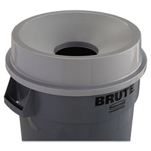 Load image into Gallery viewer, Rubbermaid® Commercial wholesale. Rubbermaid® Round Brute Funnel Top Receptacle, 22.38w X 5h, Gray. HSD Wholesale: Janitorial Supplies, Breakroom Supplies, Office Supplies.