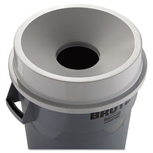 Load image into Gallery viewer, Rubbermaid® Commercial wholesale. Rubbermaid® Round Brute Funnel Top Receptacle, 22.38w X 5h, Gray. HSD Wholesale: Janitorial Supplies, Breakroom Supplies, Office Supplies.