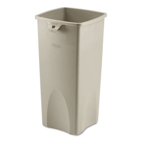 Rubbermaid® Commercial wholesale. Rubbermaid® Untouchable Square Waste Receptacle, Plastic, 23 Gal, Beige. HSD Wholesale: Janitorial Supplies, Breakroom Supplies, Office Supplies.