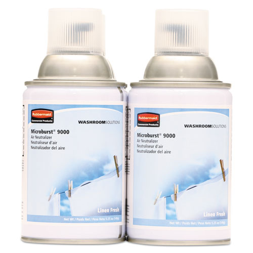 Rubbermaid® Commercial wholesale. Rubbermaid® Tc Microburst 9000 Air Freshener Refill, Linen Fresh, 5.3 Oz Aerosol, 4-carton. HSD Wholesale: Janitorial Supplies, Breakroom Supplies, Office Supplies.