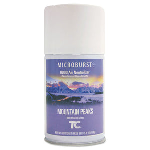 Rubbermaid® Commercial wholesale. Rubbermaid® Tc Microburst 9000 Air Freshener Refill, Mountain Peaks, 5.3 Oz Aerosol, 4-carton. HSD Wholesale: Janitorial Supplies, Breakroom Supplies, Office Supplies.